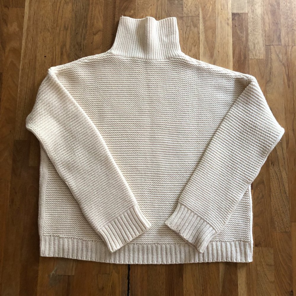 Vince wool cashmere mockneck fisherman's sweater
